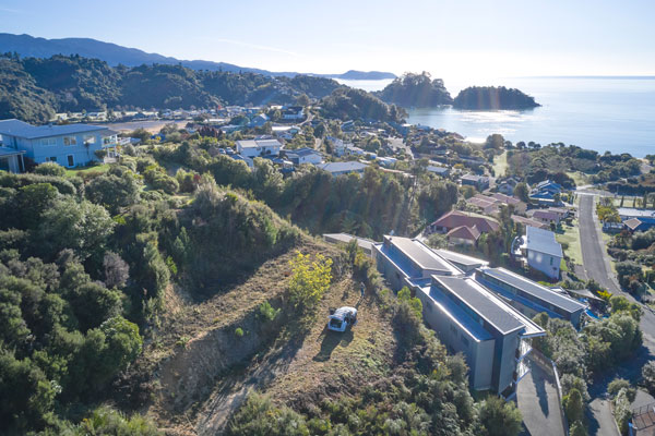 Proposed development massing composited on site